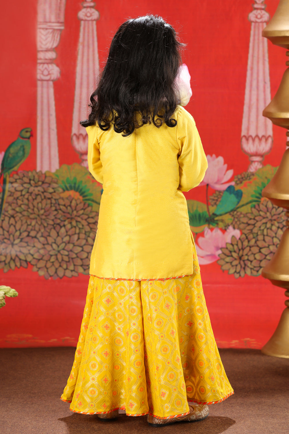 Peela Narangi Kurta & Sharara Set