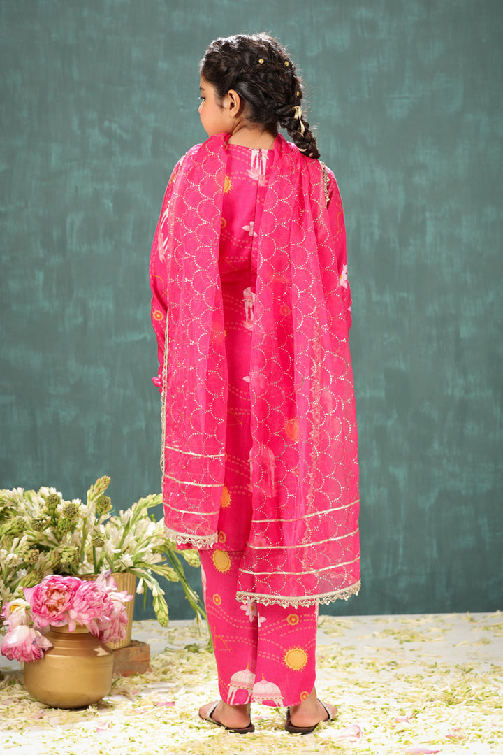 Shri Ram Pink Long Kurta and Dhoti Pant Set