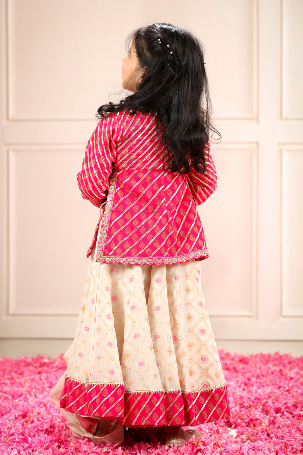 Rajasthani Style Blouse With White Gharara Set