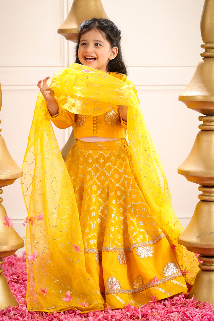 Peela Kamal 3 Pc Lehenga Set