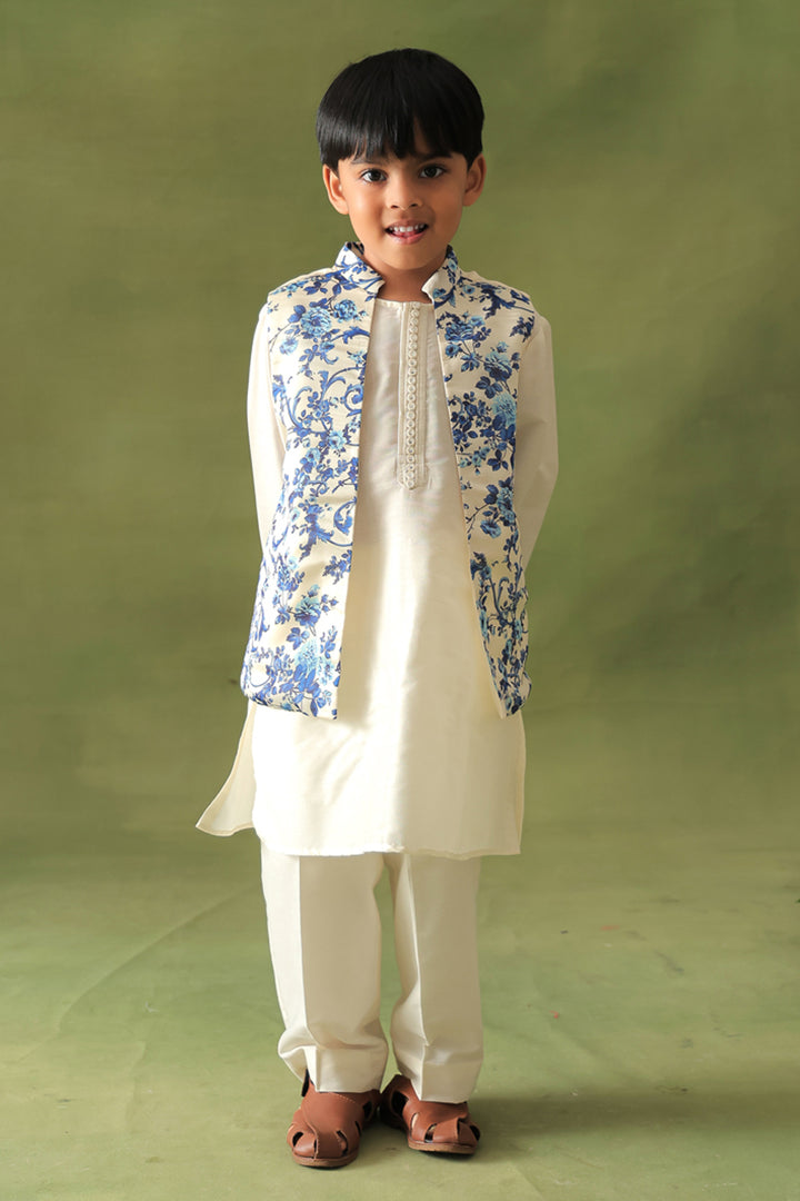 Boys Moroccan Print 3-piece Nehru Jacket Set