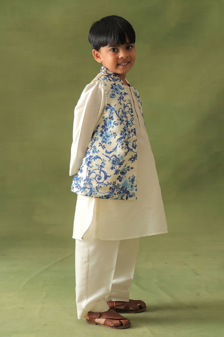 Boys Moroccan Print 3-piece Nehru Jacket Set
