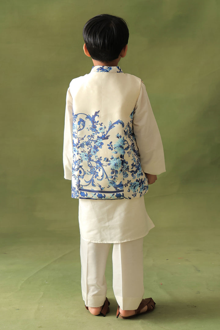 Boys Moroccan Print 3-piece Nehru Jacket Set