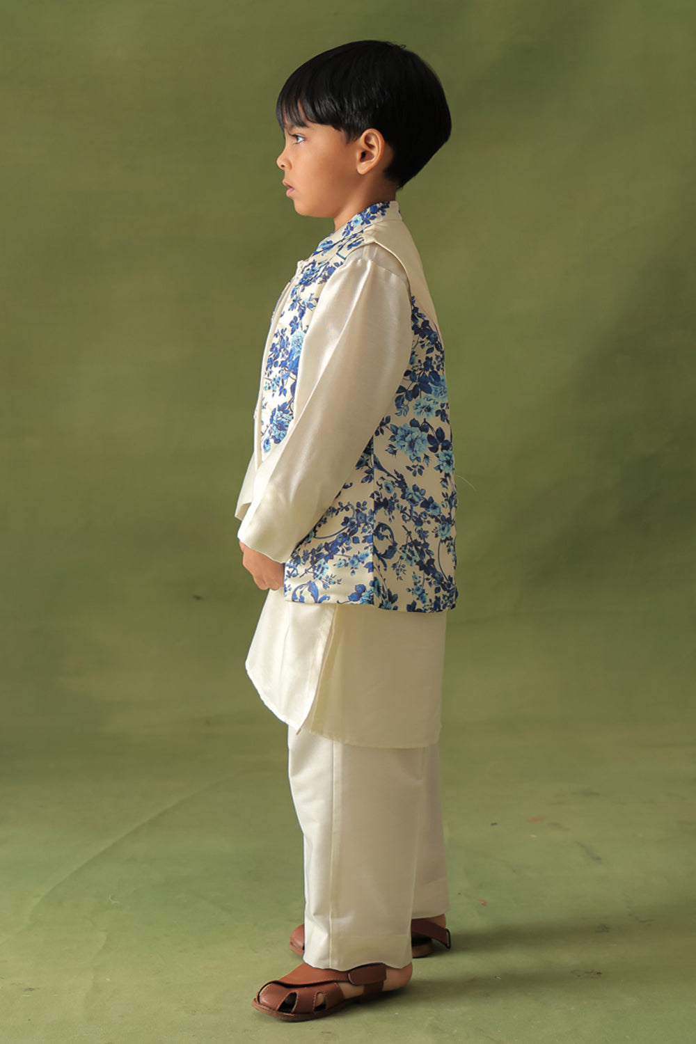 Boys Moroccan Print 3-piece Nehru Jacket Set