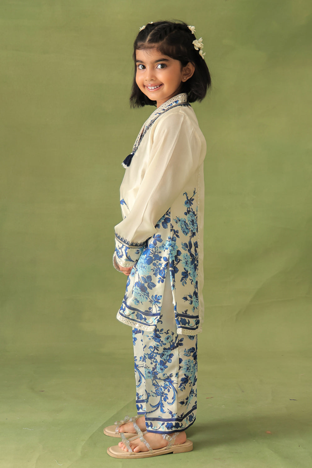 Morrocan Print Kurta With Straight Cut Pant Set