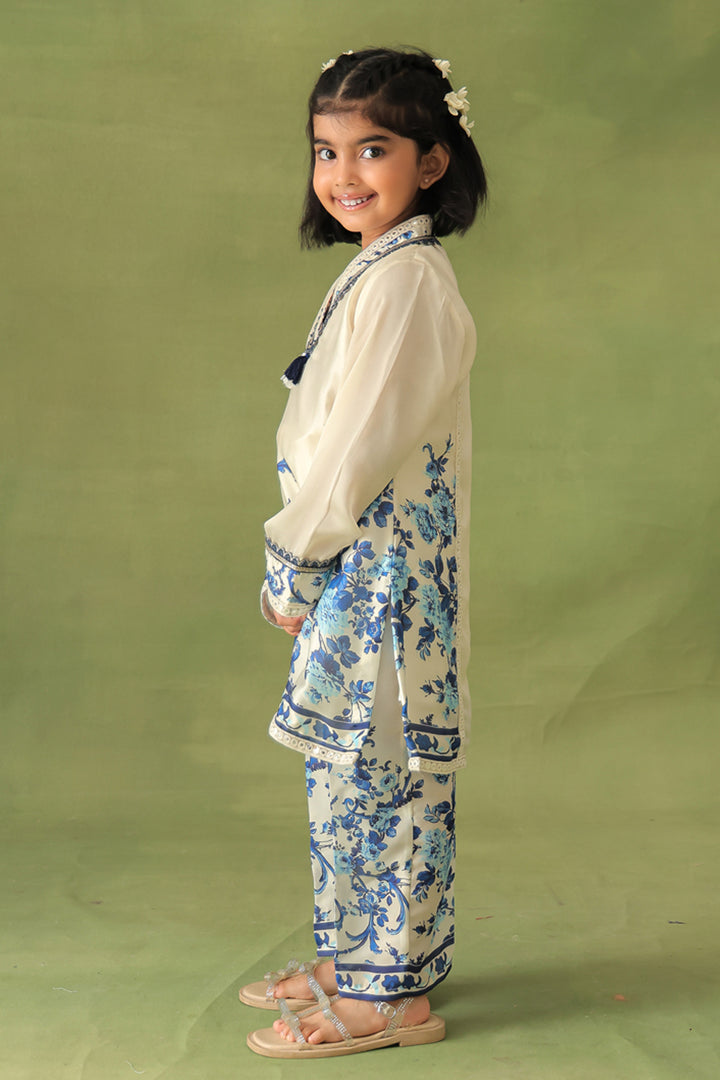 Morrocan Print Kurta With Straight Cut Pant Set