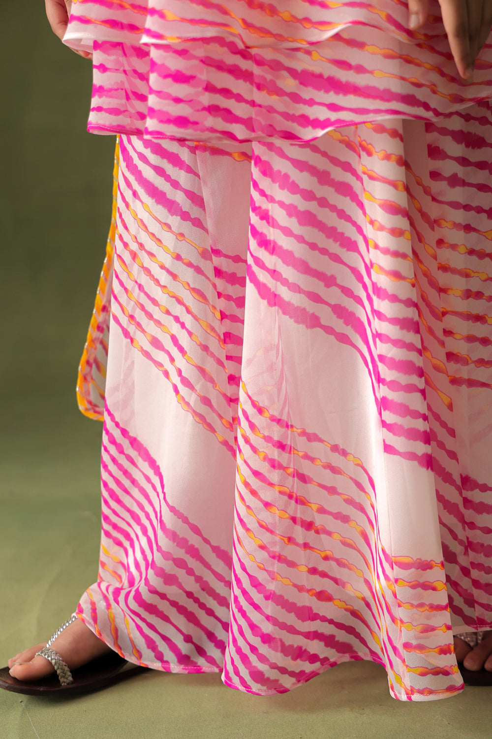 Breezy Pink Leheriya Tunic and Sharara Set