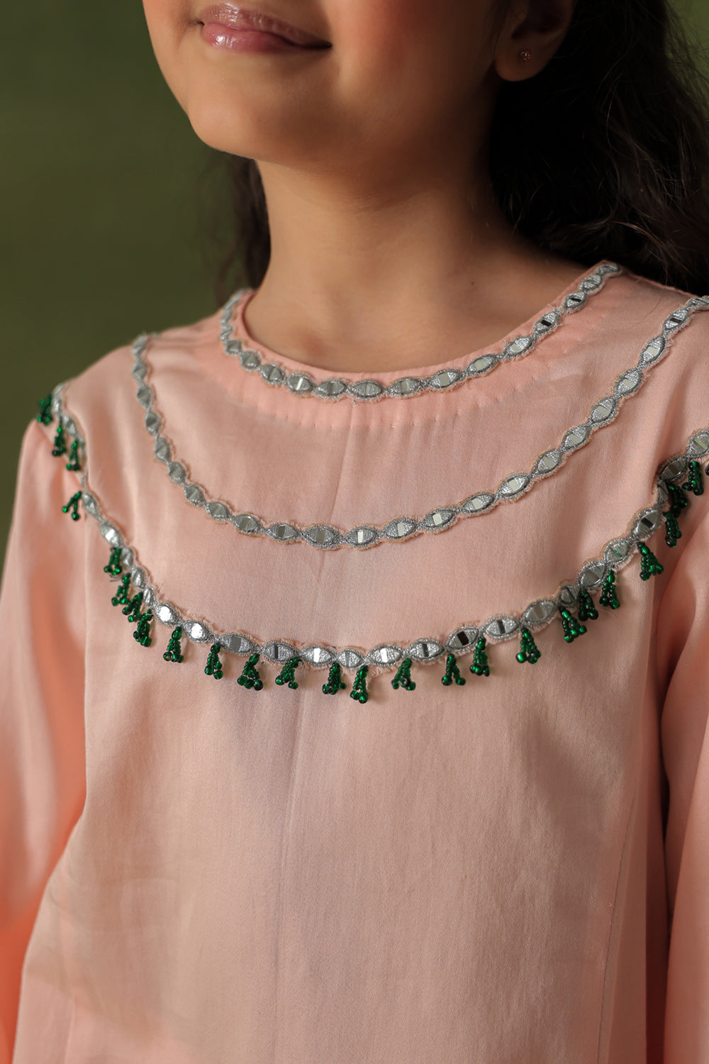Solid Peach A-line Kurta and Wide Leg Pants Co-ord Set