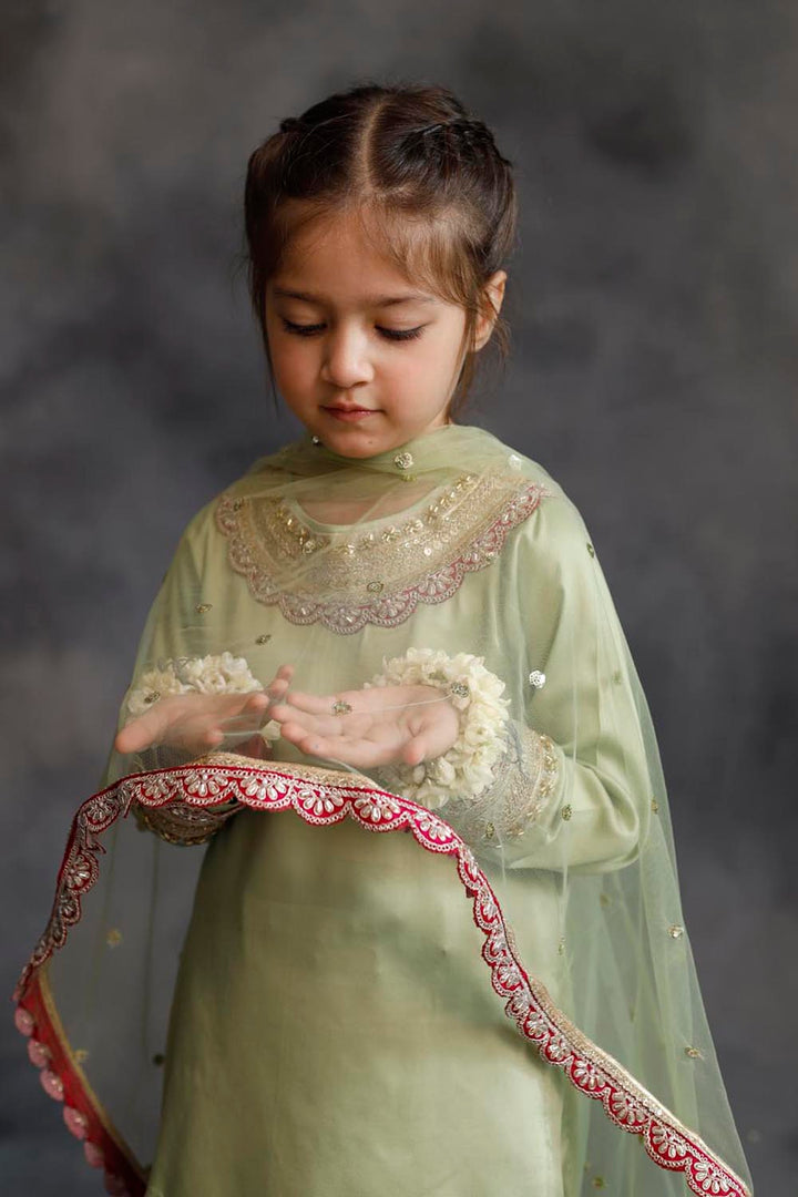 Sage Green Kurta With Rani Pink Farshi Salwar Set
