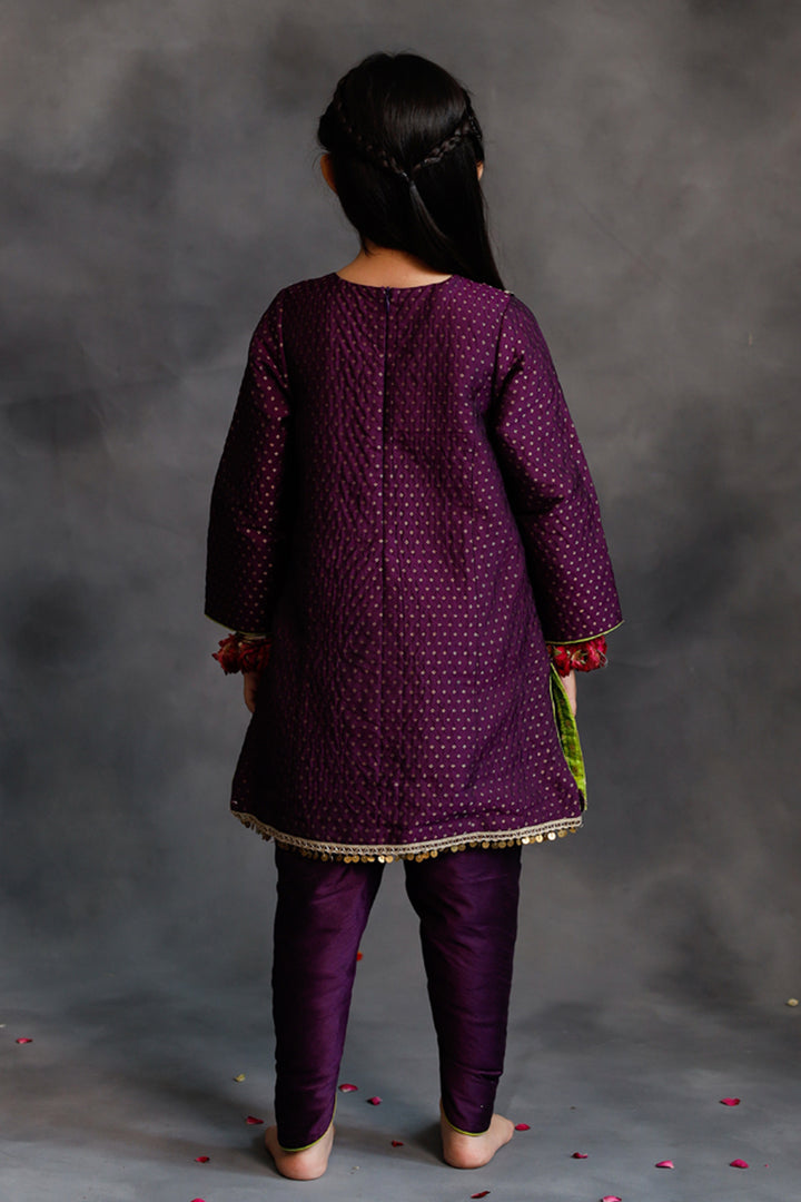 Purple Kurta With Dhoti Salwar Set