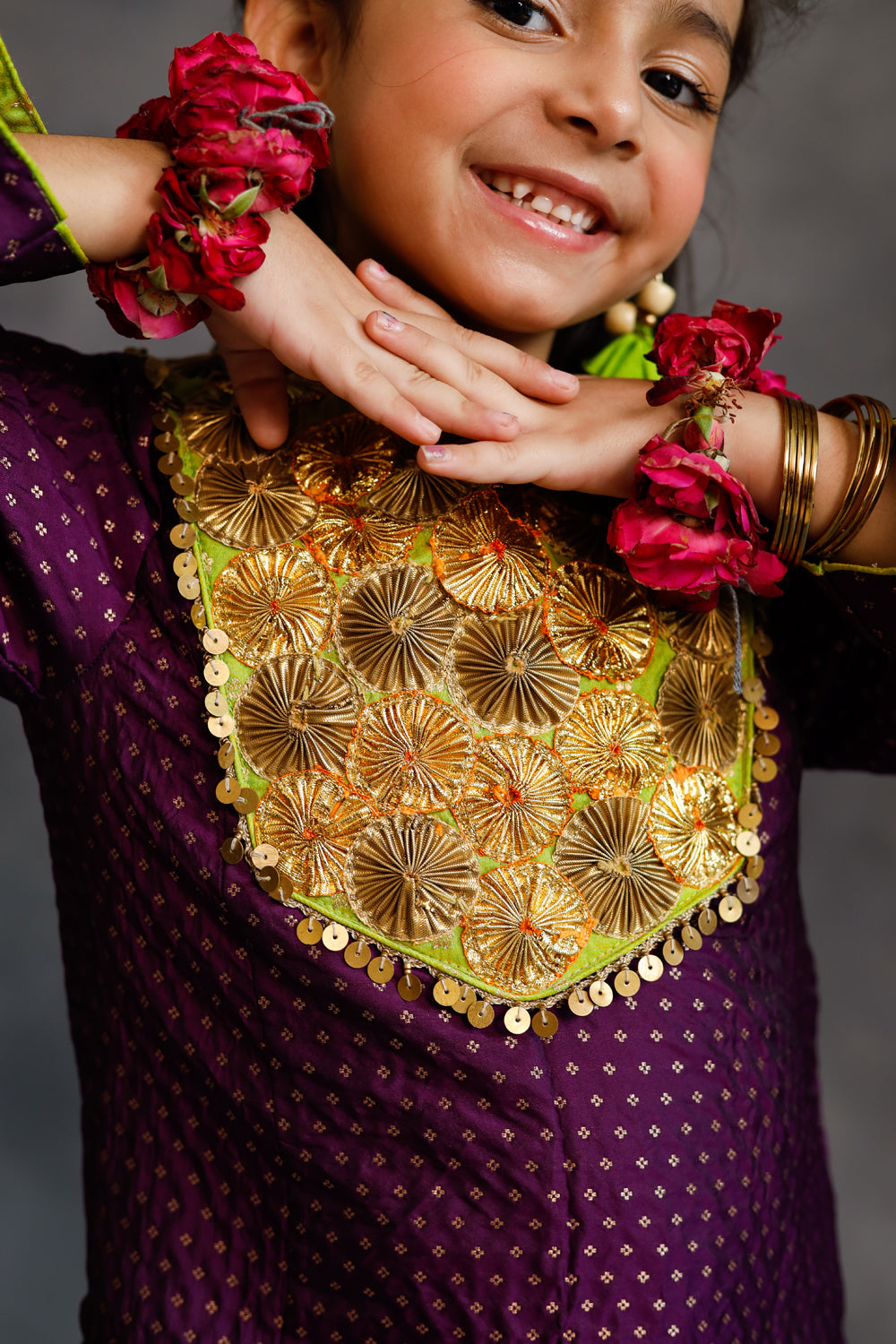 Purple Kurta With Dhoti Salwar Set