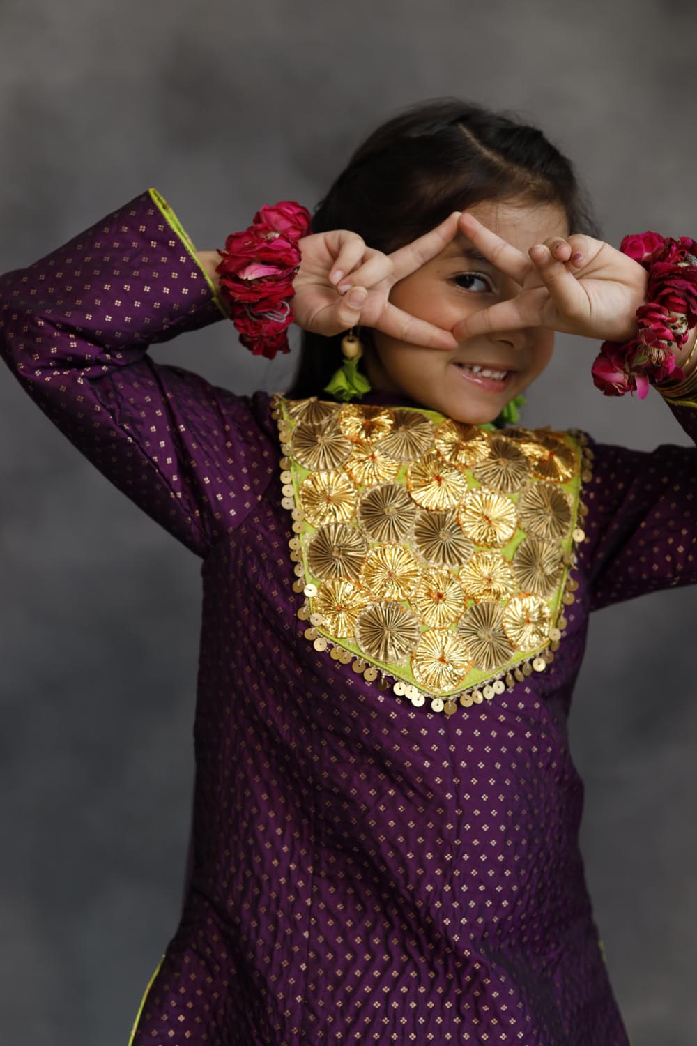 Purple Kurta With Dhoti Salwar Set