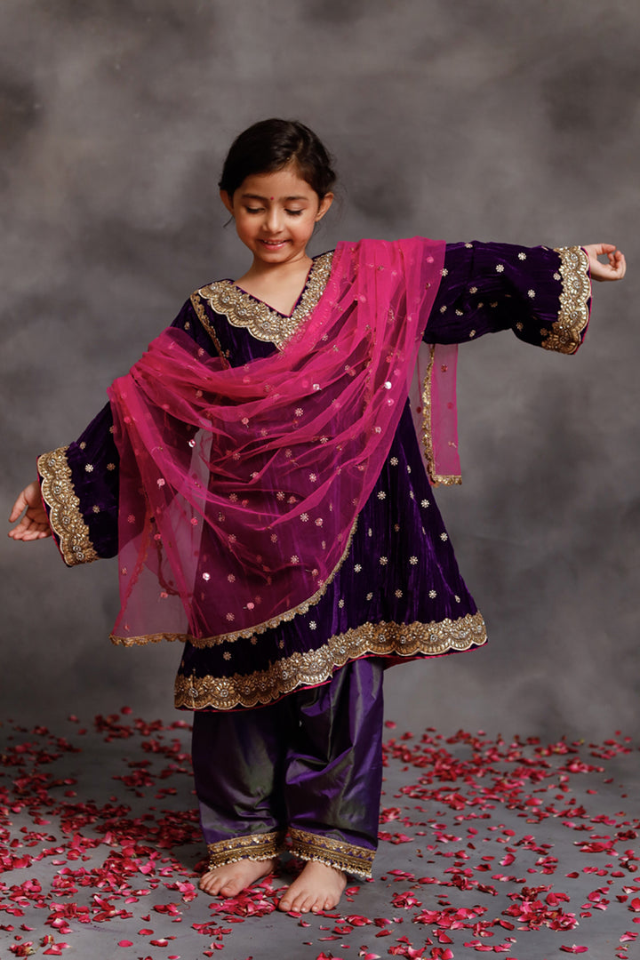 Purple Kurta & Salwar Set