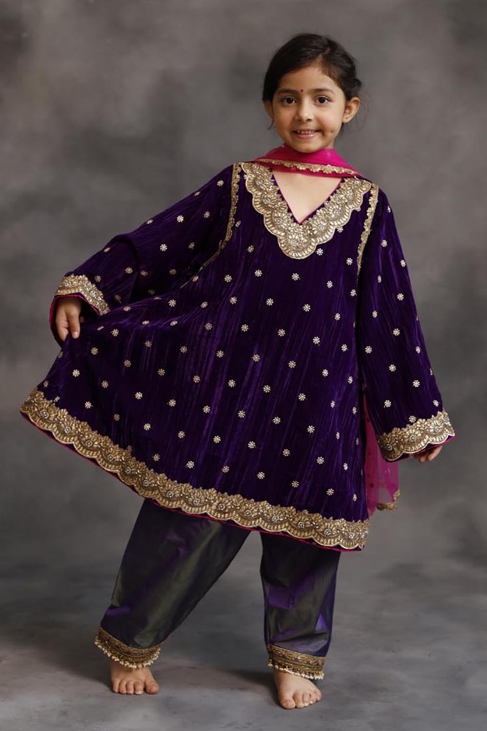 Purple Kurta & Salwar Set