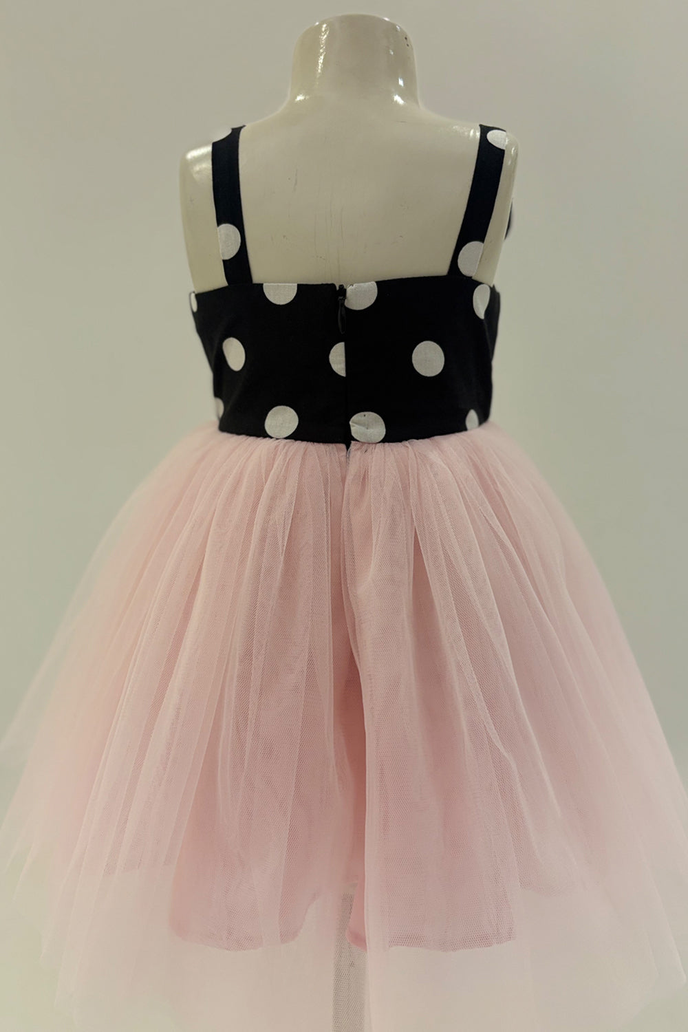 Minni mouse Pink, Black & White Polka Dress