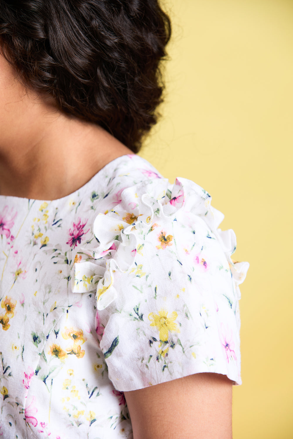 The Blossom Breeze Linen Crop Top and Skirt Set