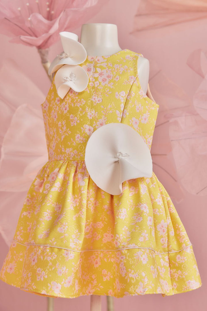 Yellow Jacquard Dress
