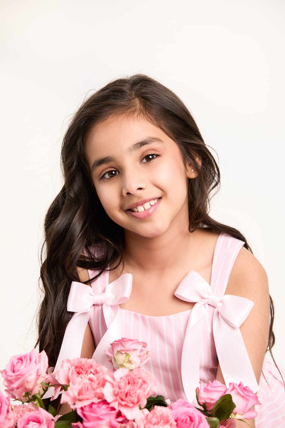 Corset Bow Two-Piece Sugar Stripe Set – Green Kids Co-ord Set | PNK – Isha Arora India