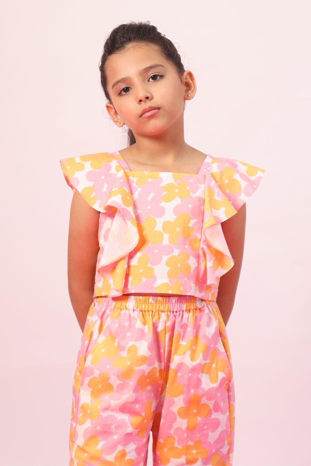 Flower Burst Co-ord Set – Pink Kids Co-ord Set | PNK – Isha Arora India