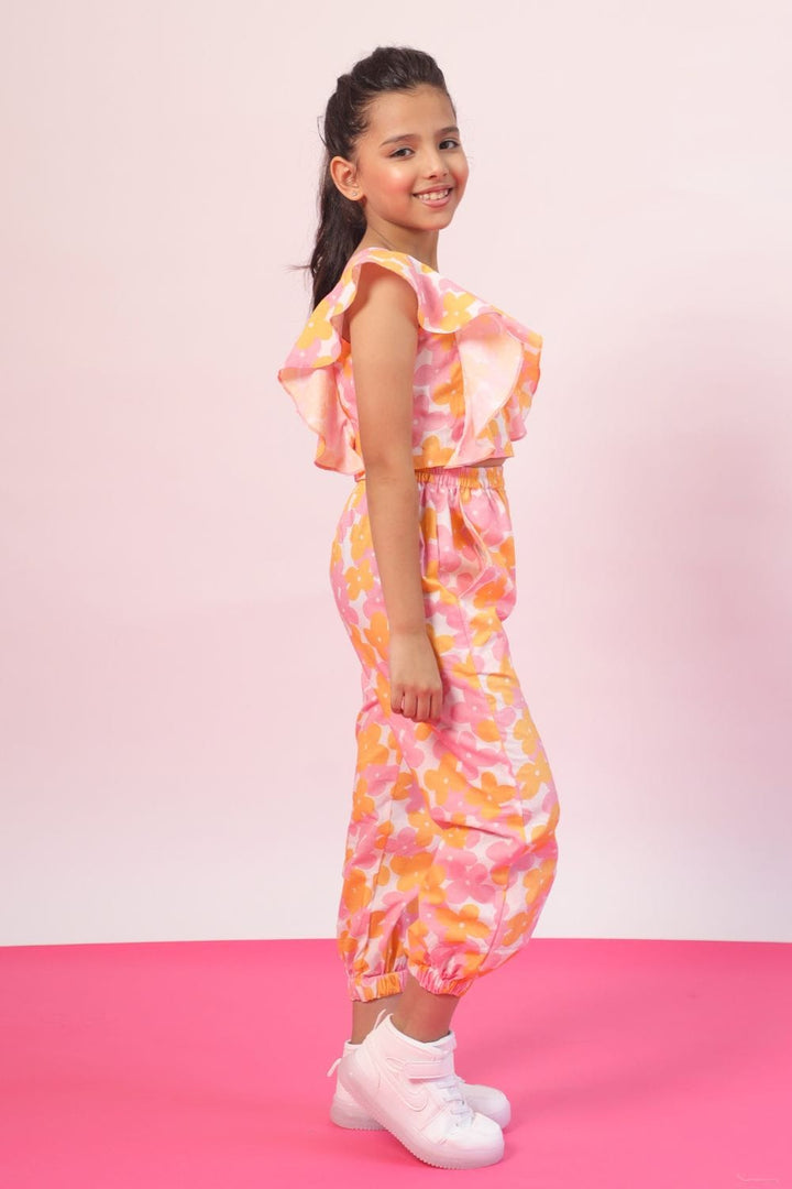Flower Burst Co-ord Set – Pink Kids Co-ord Set | PNK – Isha Arora India