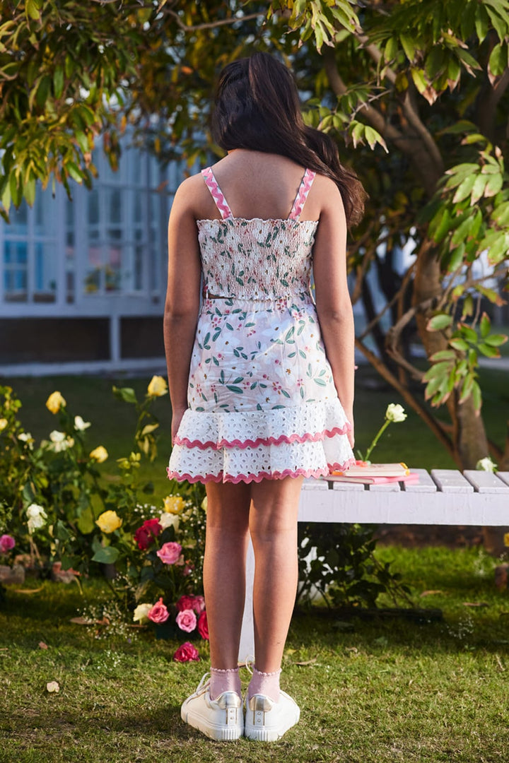 It’s a Peachy Summer Crop Top & Skirt Set – Peach Kids Co-ord Set | PNK – Isha Arora India