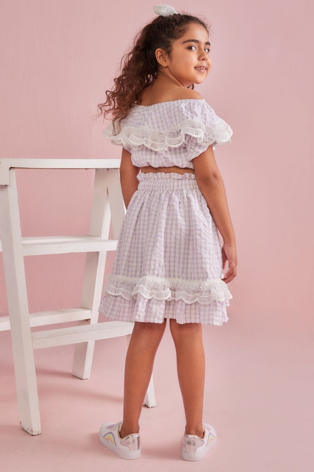 Lavender Picnic Crop Top & Skirt Set – Purple Kids Co-ord Set | PNK – Isha Arora India