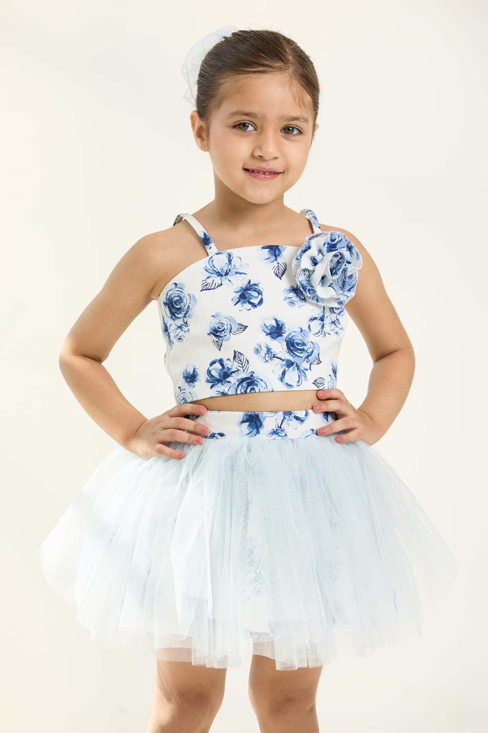 The Blue Rose 2 Piece Set – Blue Kids Co-ord Set | PNK – Isha Arora India