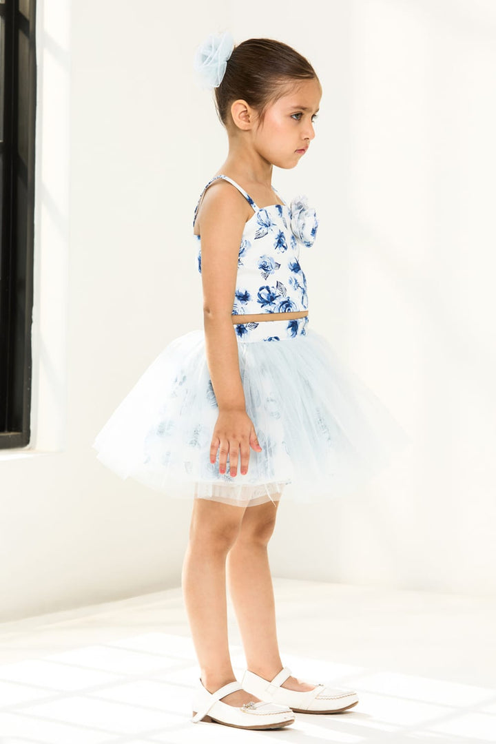 The Blue Rose 2 Piece Set – Blue Kids Co-ord Set | PNK – Isha Arora India