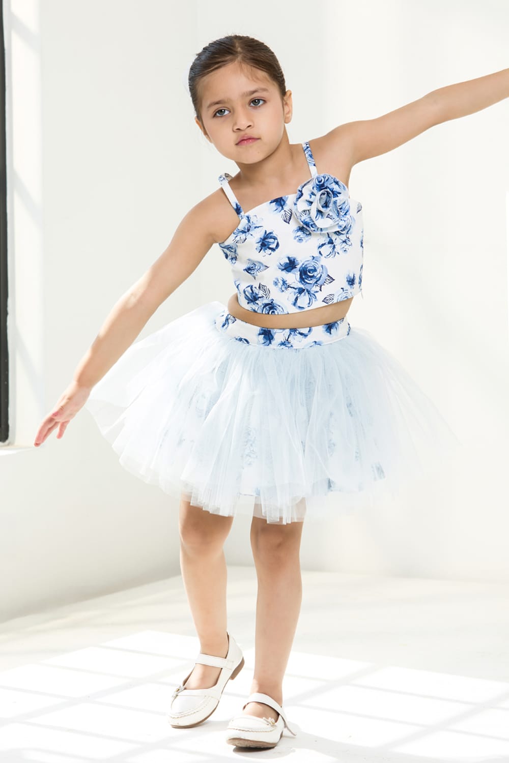 The Blue Rose 2 Piece Set – Blue Kids Co-ord Set | PNK – Isha Arora India