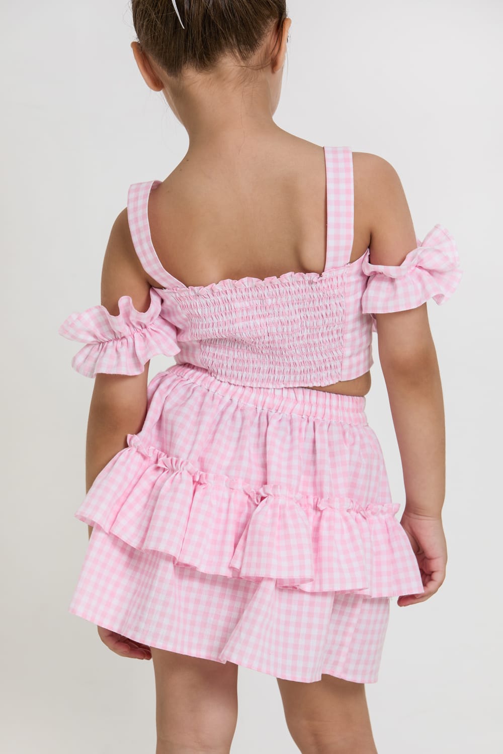 The Pink Bubblegum Gingham Two-Piece Set – Pink Kids Co-ord Set | PNK – Isha Arora India