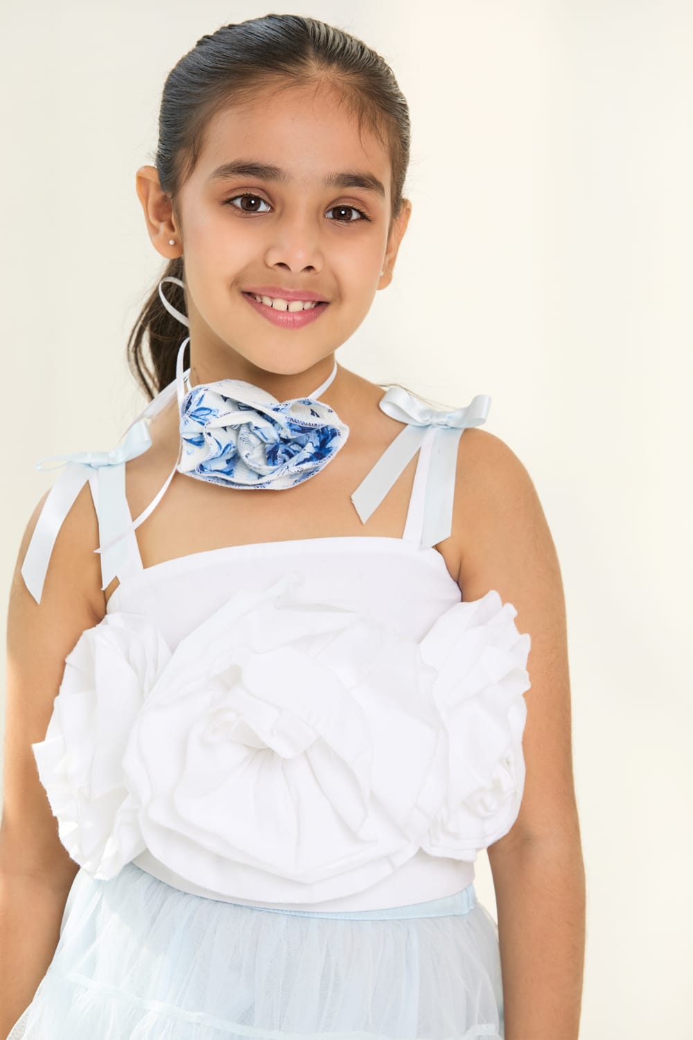 White and Powder Blue Two-Piece Set – Blue Kids Co-ord Set | PNK – Isha Arora India