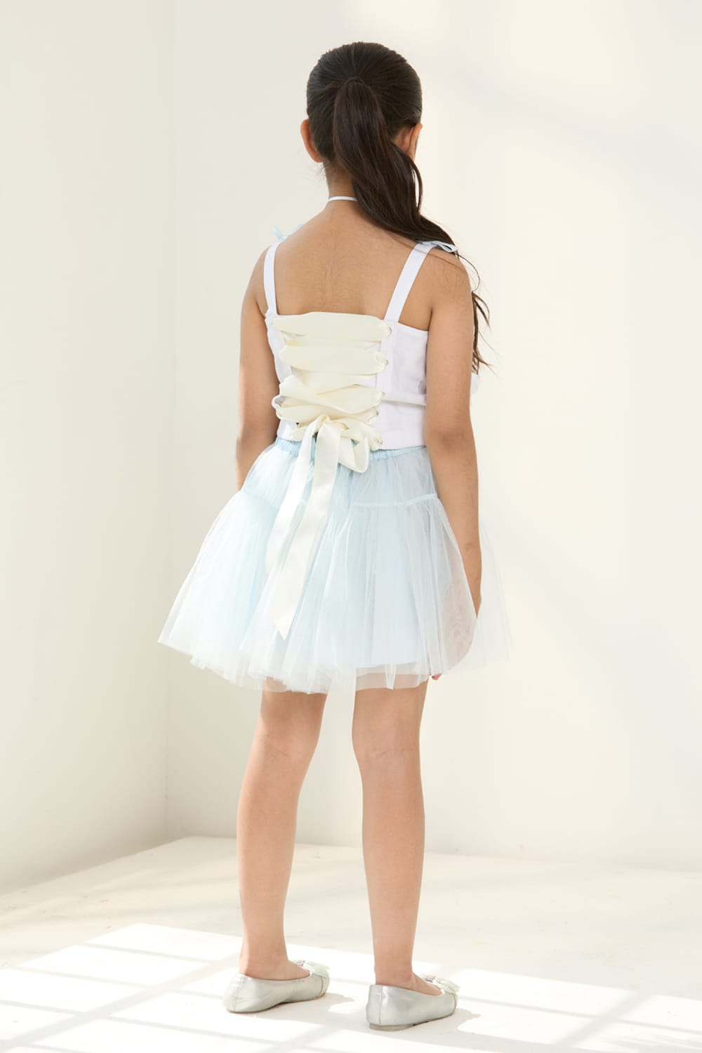 White and Powder Blue Two-Piece Set – Blue Kids Co-ord Set | PNK – Isha Arora India