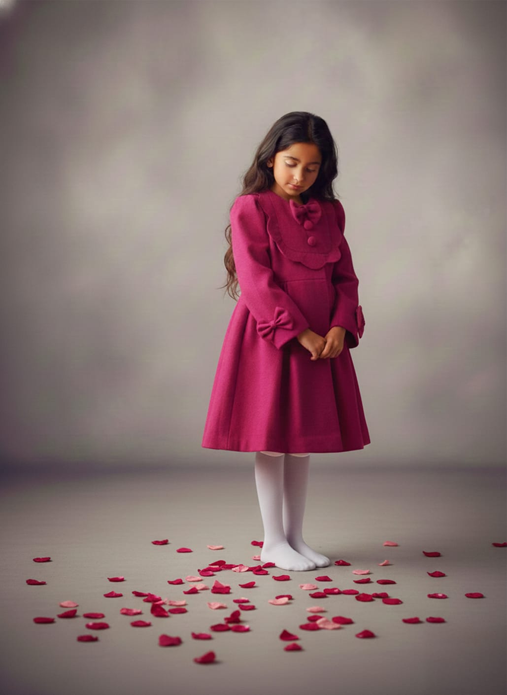 A Classic Winter Dress (Pink) – Pink Designer Dress for Girls | PNK – Isha Arora India