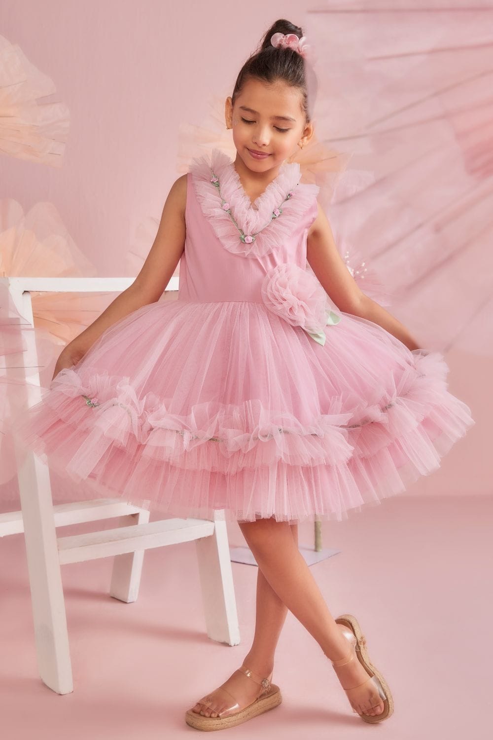 Candy Pink Dress – Pink Designer Dress for Girls | PNK – Isha Arora India