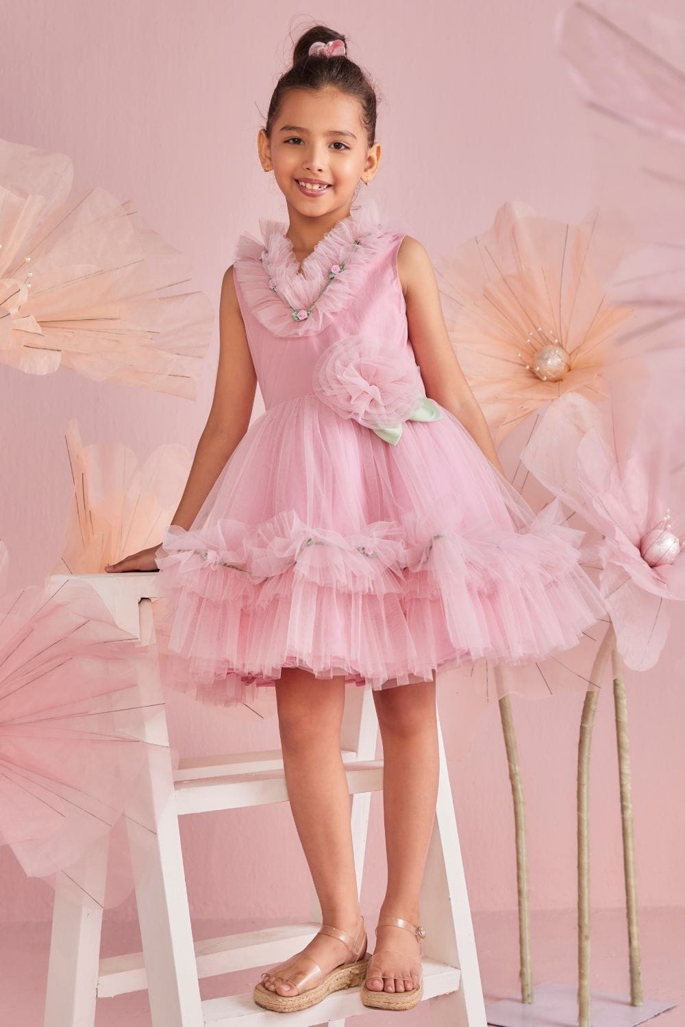 Candy Pink Dress – Pink Designer Dress for Girls | PNK – Isha Arora India