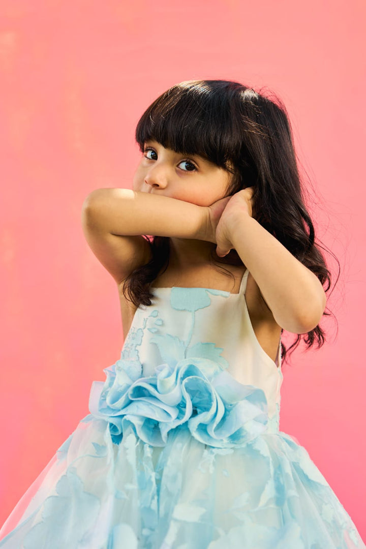 Dreamy Pale Blue Princess Gown – Blue Designer Dress for Girls | PNK – Isha Arora India