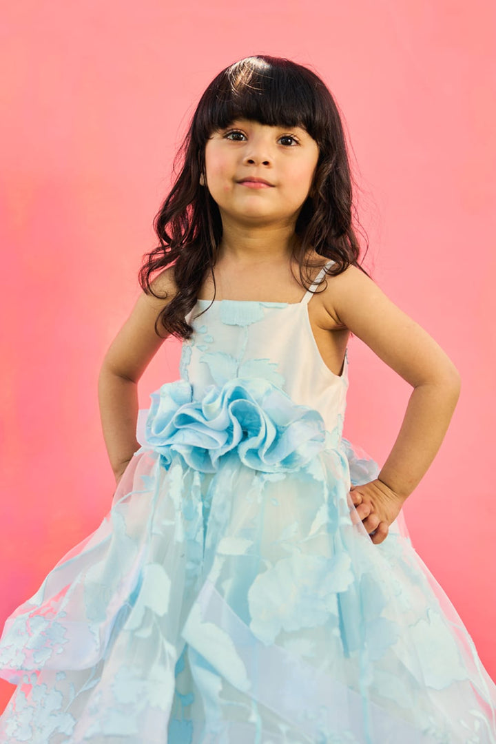 Dreamy Pale Blue Princess Gown – Blue Designer Dress for Girls | PNK – Isha Arora India
