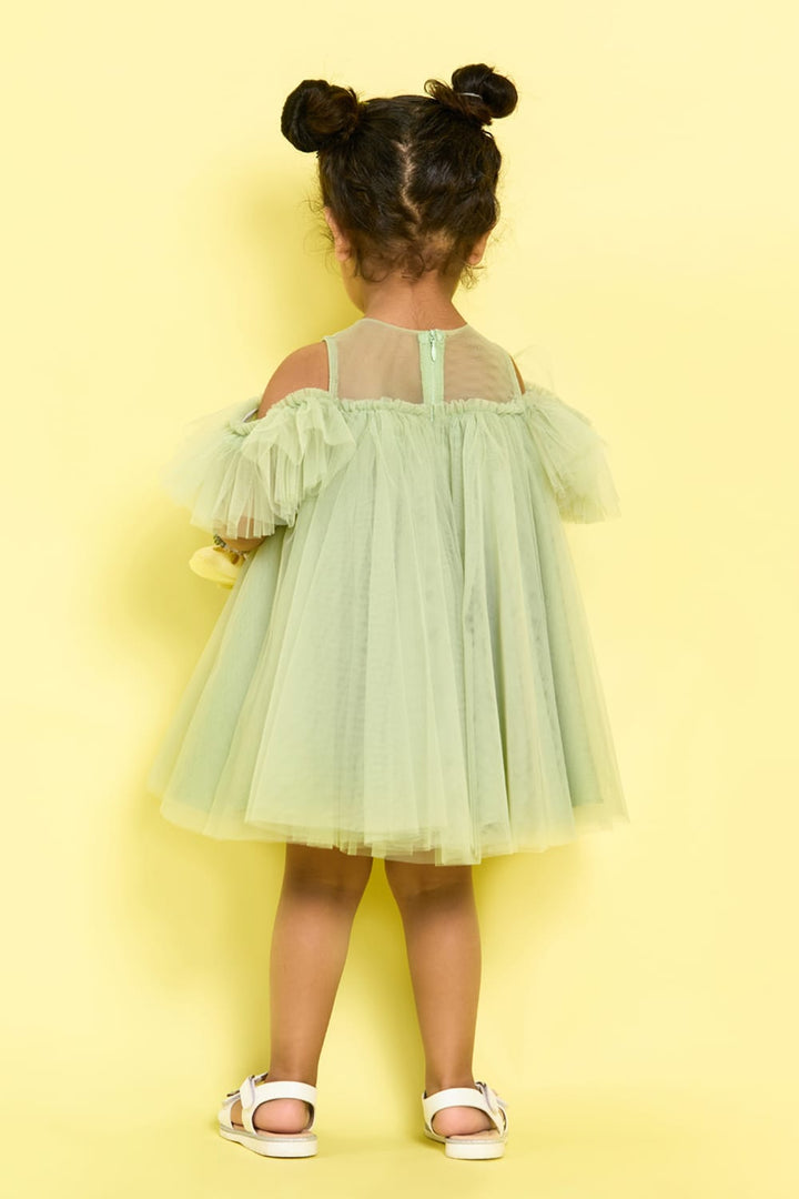 Garden Fairy Frock – Green Designer Dress for Girls | PNK – Isha Arora India