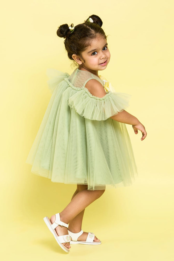 Garden Fairy Frock – Green Designer Dress for Girls | PNK – Isha Arora India