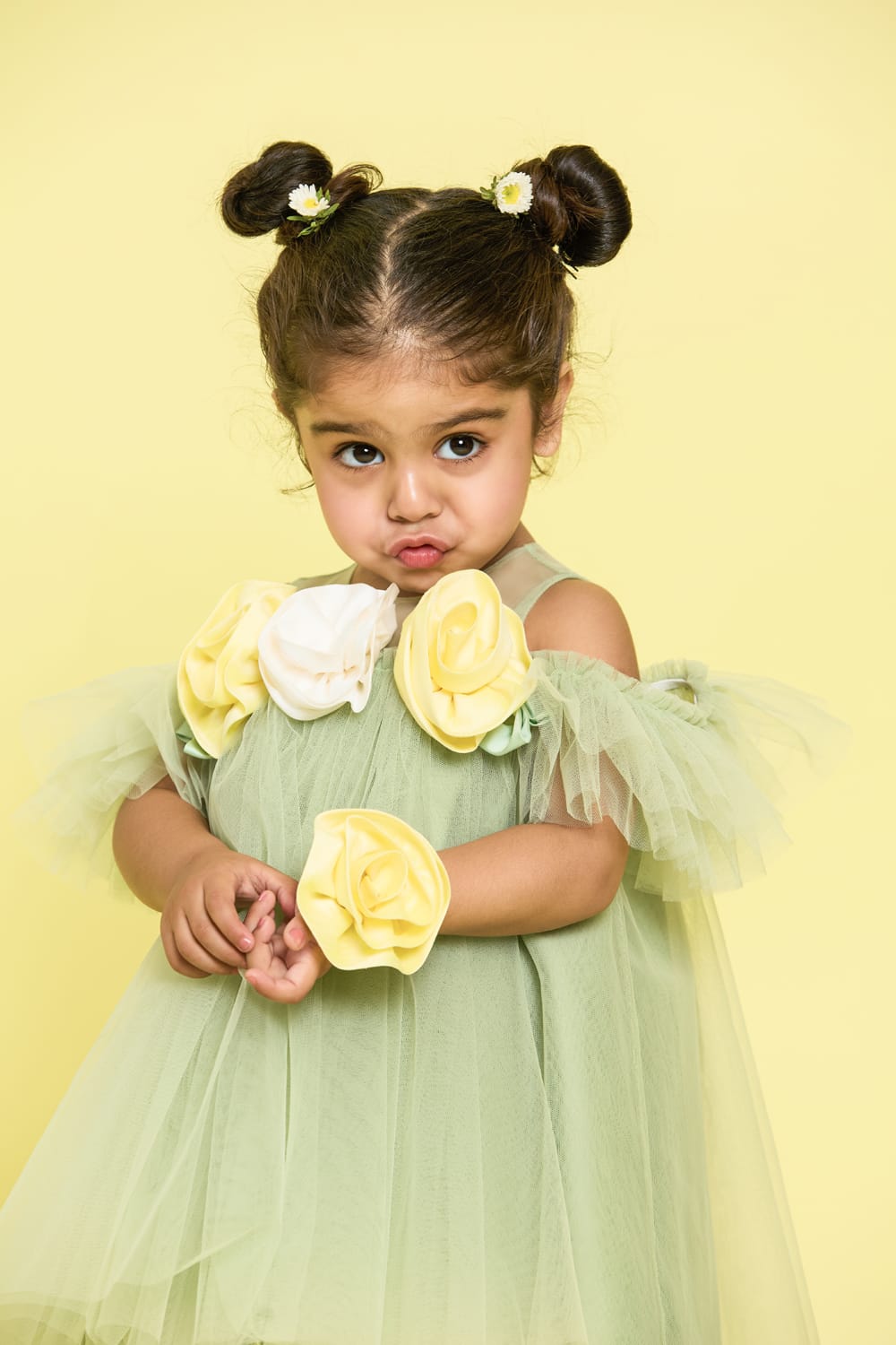 Garden Fairy Frock – Green Designer Dress for Girls | PNK – Isha Arora India