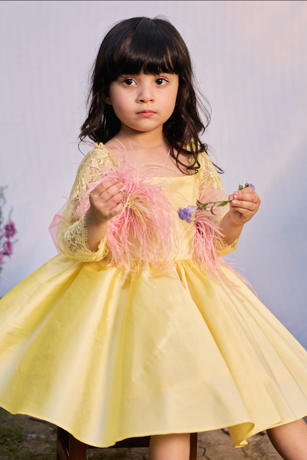 I Am Princess Belle Birthday Dress – Yellow Designer Dress for Girls | PNK – Isha Arora India