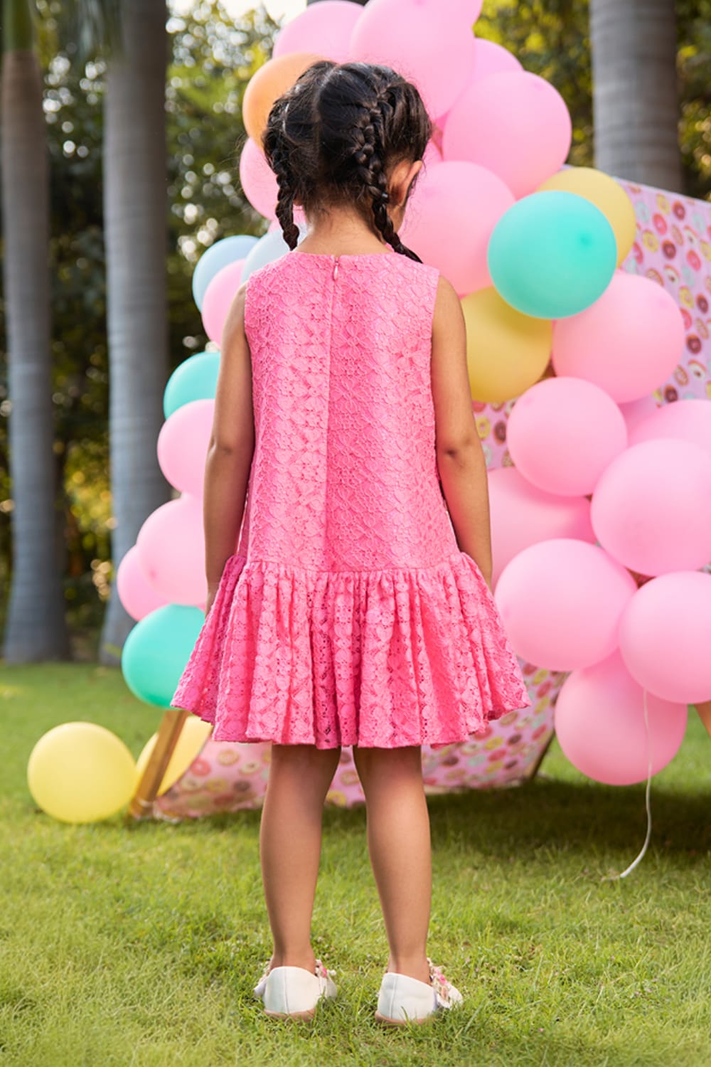 I Can Grow A Pink Garden On My Dress – Pink Designer Dress for Girls | PNK – Isha Arora India