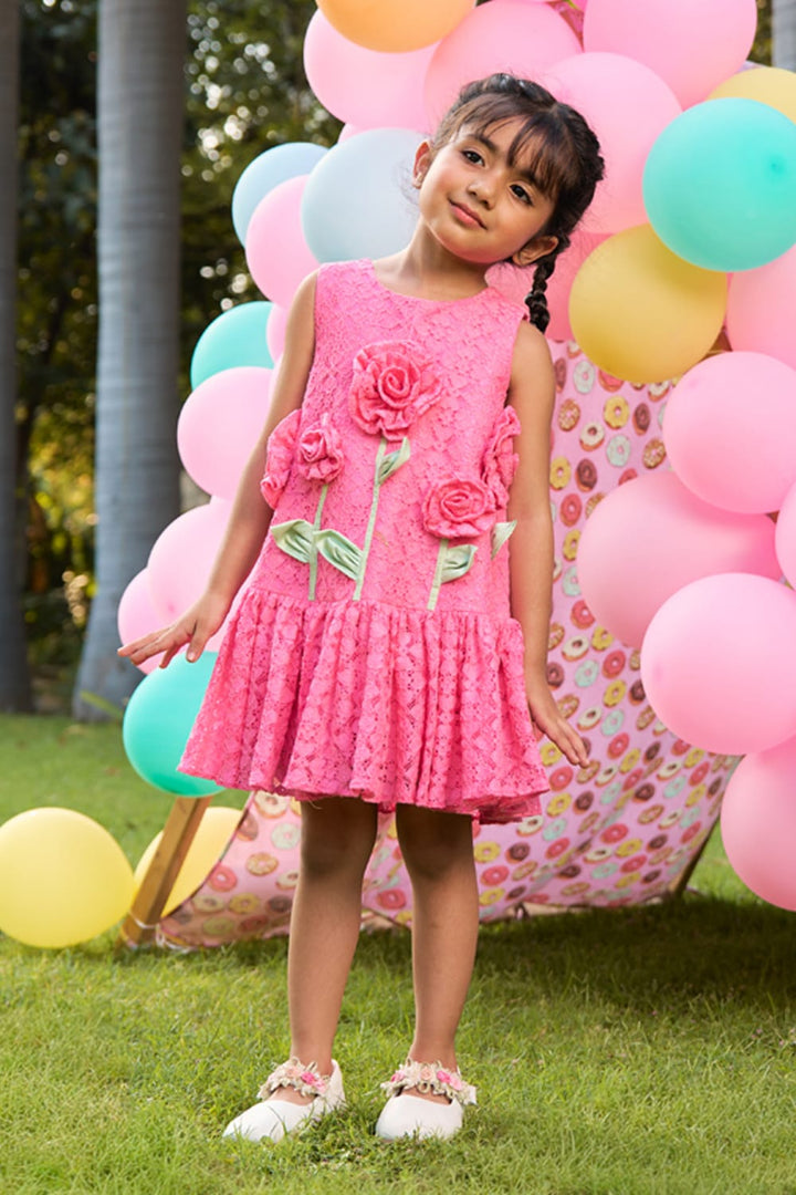 I Can Grow A Pink Garden On My Dress – Pink Designer Dress for Girls | PNK – Isha Arora India