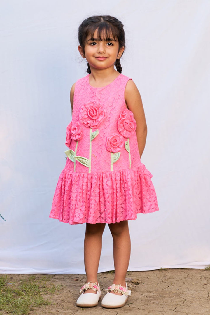 I Can Grow A Pink Garden On My Dress – Pink Designer Dress for Girls | PNK – Isha Arora India