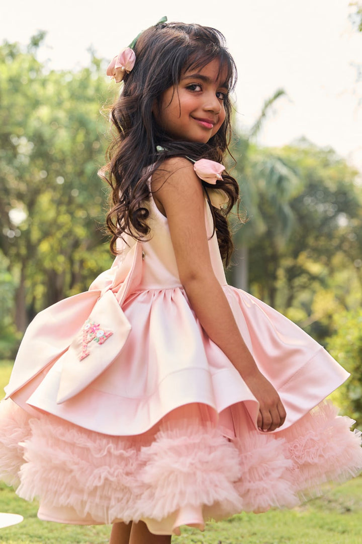 I Love Tulips Pink Birthday Dress – Purple Designer Dress for Girls | PNK – Isha Arora India