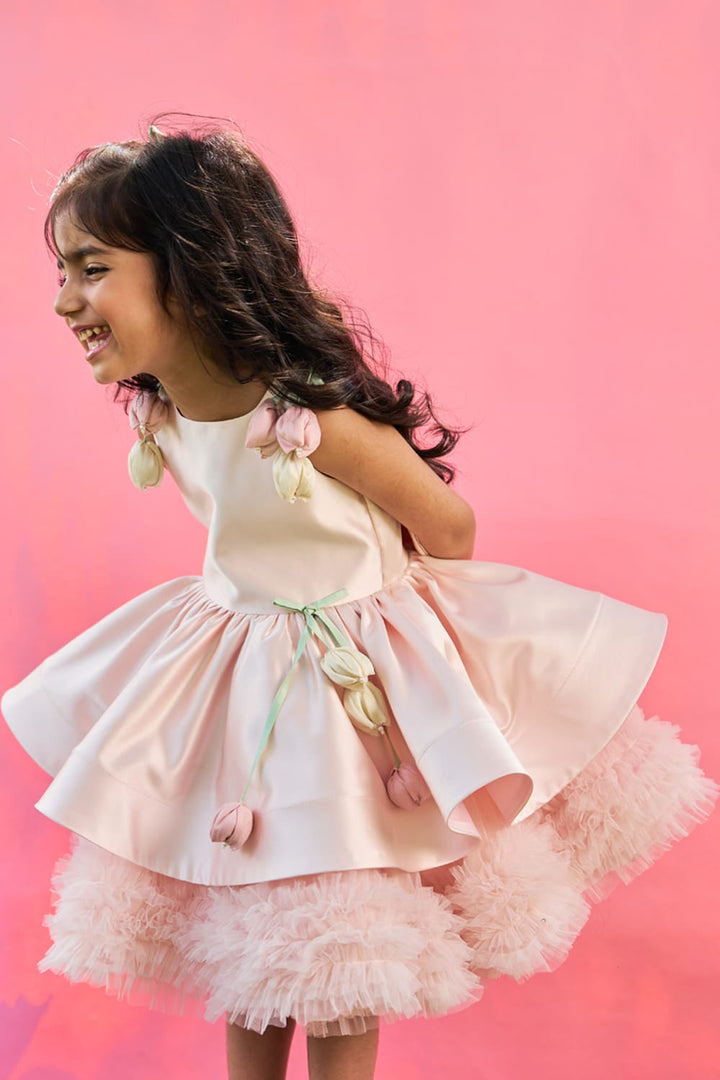I Love Tulips Pink Birthday Dress – Purple Designer Dress for Girls | PNK – Isha Arora India