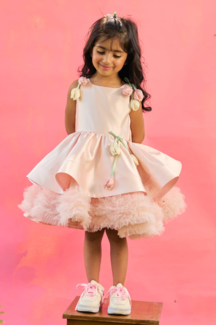 I Love Tulips Pink Birthday Dress – Purple Designer Dress for Girls | PNK – Isha Arora India