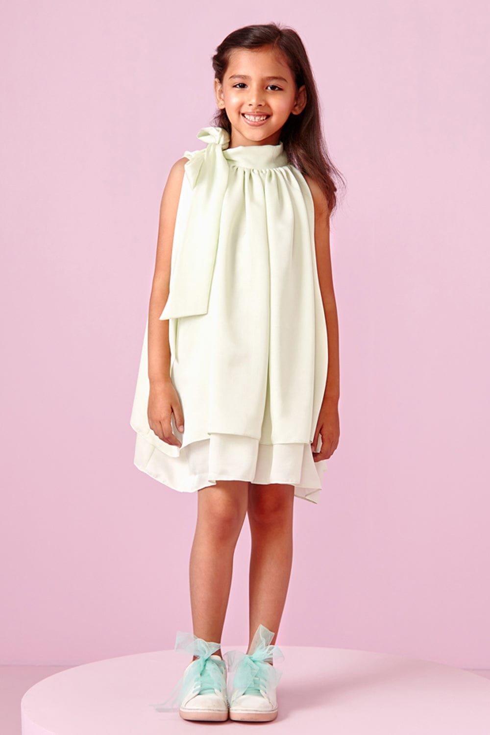 Lime-Ice Dress – Yellow Designer Dress for Girls | PNK – Isha Arora India