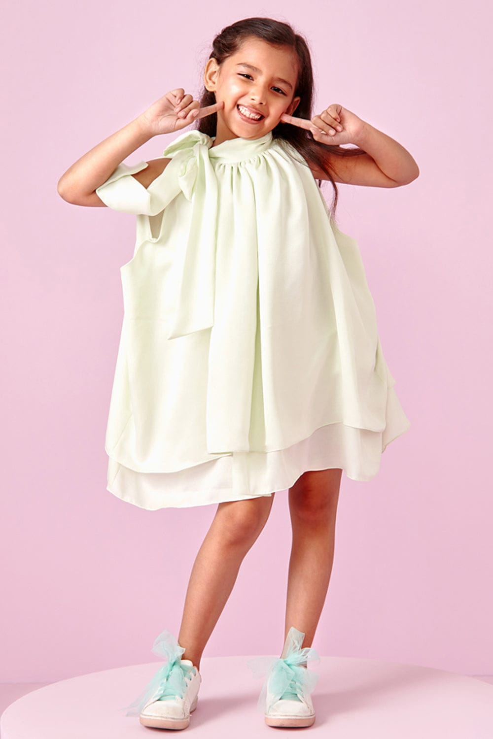 Lime-Ice Dress – Yellow Designer Dress for Girls | PNK – Isha Arora India