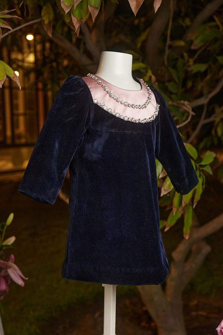 Miss Sparkles Dress – Blue Designer Dress for Girls | PNK – Isha Arora India